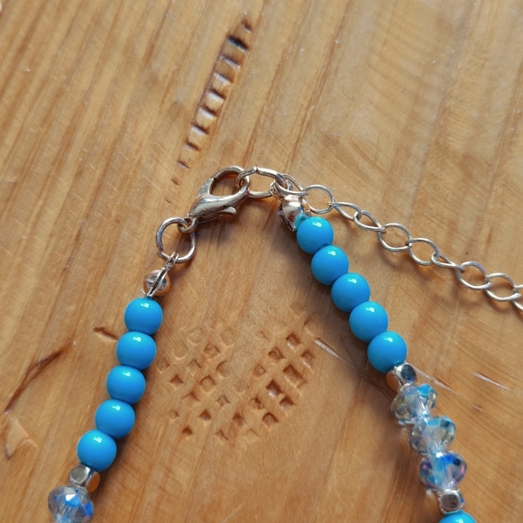 Blue Bead Necklace & Earring Set - Picture 3 of 3